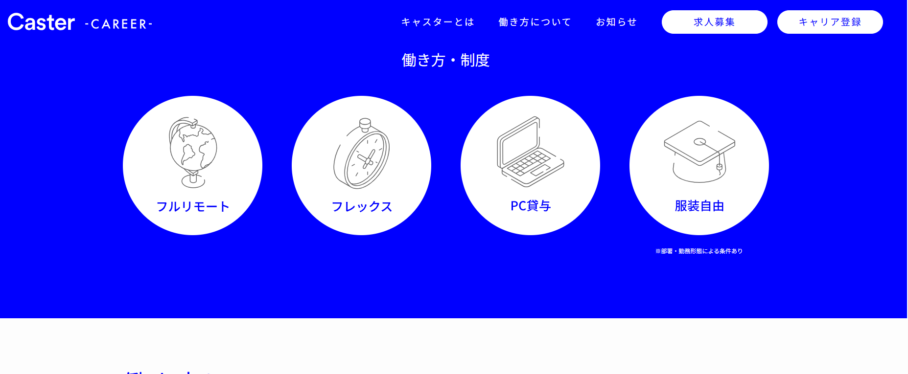 キャスタービズ採用サイト